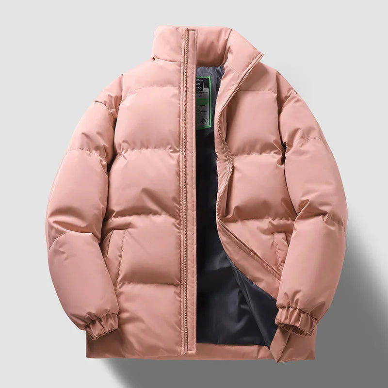 Urban Stand Collar Jacket – Premium Windproof Cotton Bomber for Modern Winter