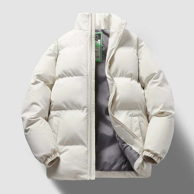 Urban Stand Collar Jacket – Premium Windproof Cotton Bomber for Modern Winter