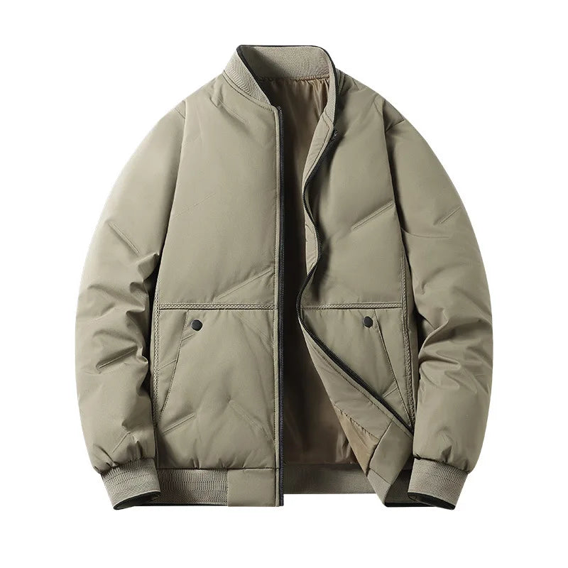 Urban Stand Collar Jacket – Premium Windproof Cotton Bomber for Modern Winter