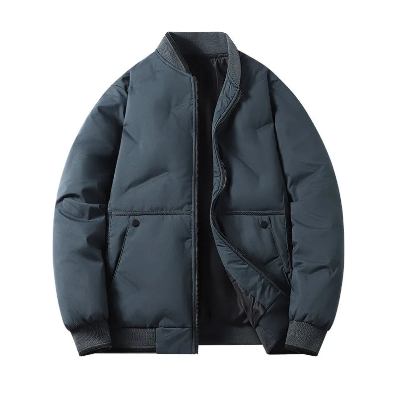 Urban Stand Collar Jacket – Premium Windproof Cotton Bomber for Modern Winter