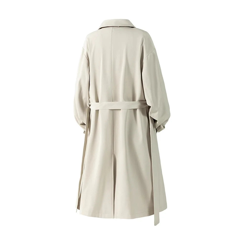 Autumn Mens Long Coat American Streetwear Vintage Over Knee Trench Coat Casual Retro Waterproof Windbreaker