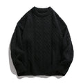 Men's Tide Brand Series Solid Color Twist Design Turtleneck Sweater Autumn and Winter Couples Loose Knit Sweater Thick Sweater