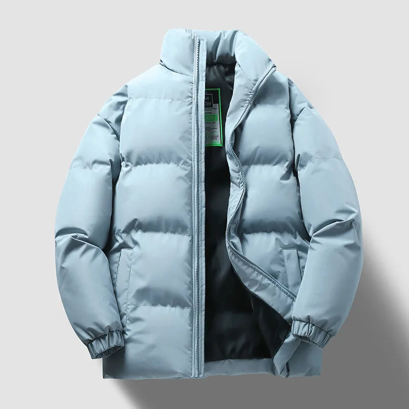 Urban Stand Collar Jacket – Premium Windproof Cotton Bomber for Modern Winter