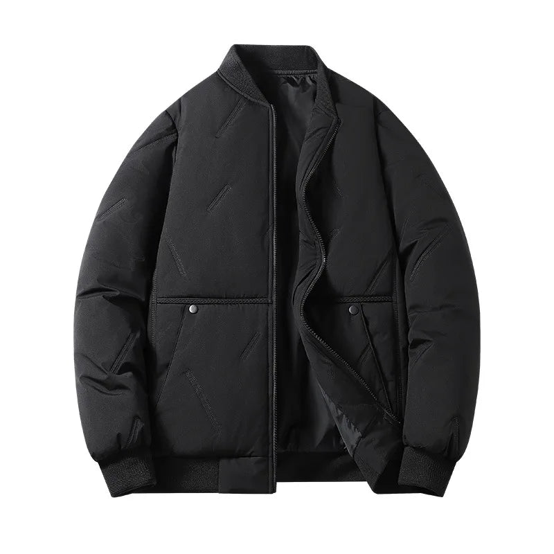 Urban Stand Collar Jacket – Premium Windproof Cotton Bomber for Modern Winter