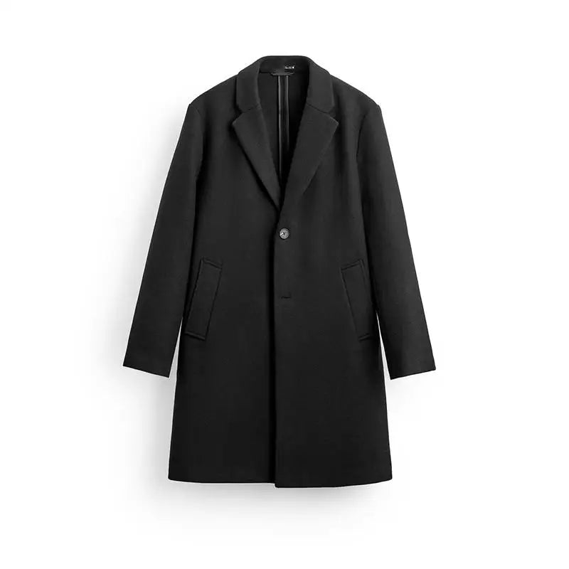 Aurenzo Wool Blend Long Coat – Urban Tailored Winter Overcoat for Men | Premium Minimalist Elegance