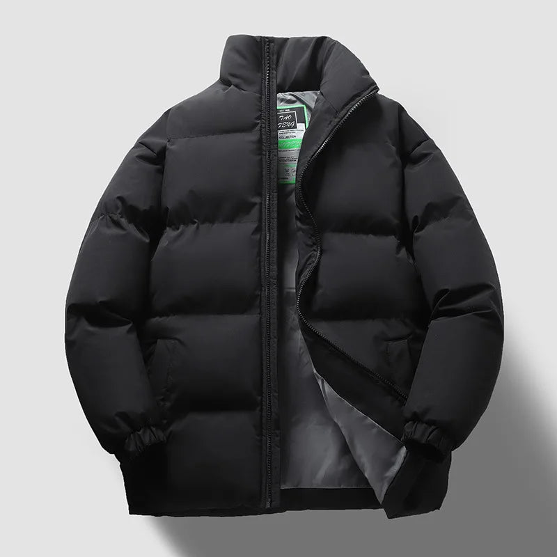 Urban Stand Collar Jacket – Premium Windproof Cotton Bomber for Modern Winter